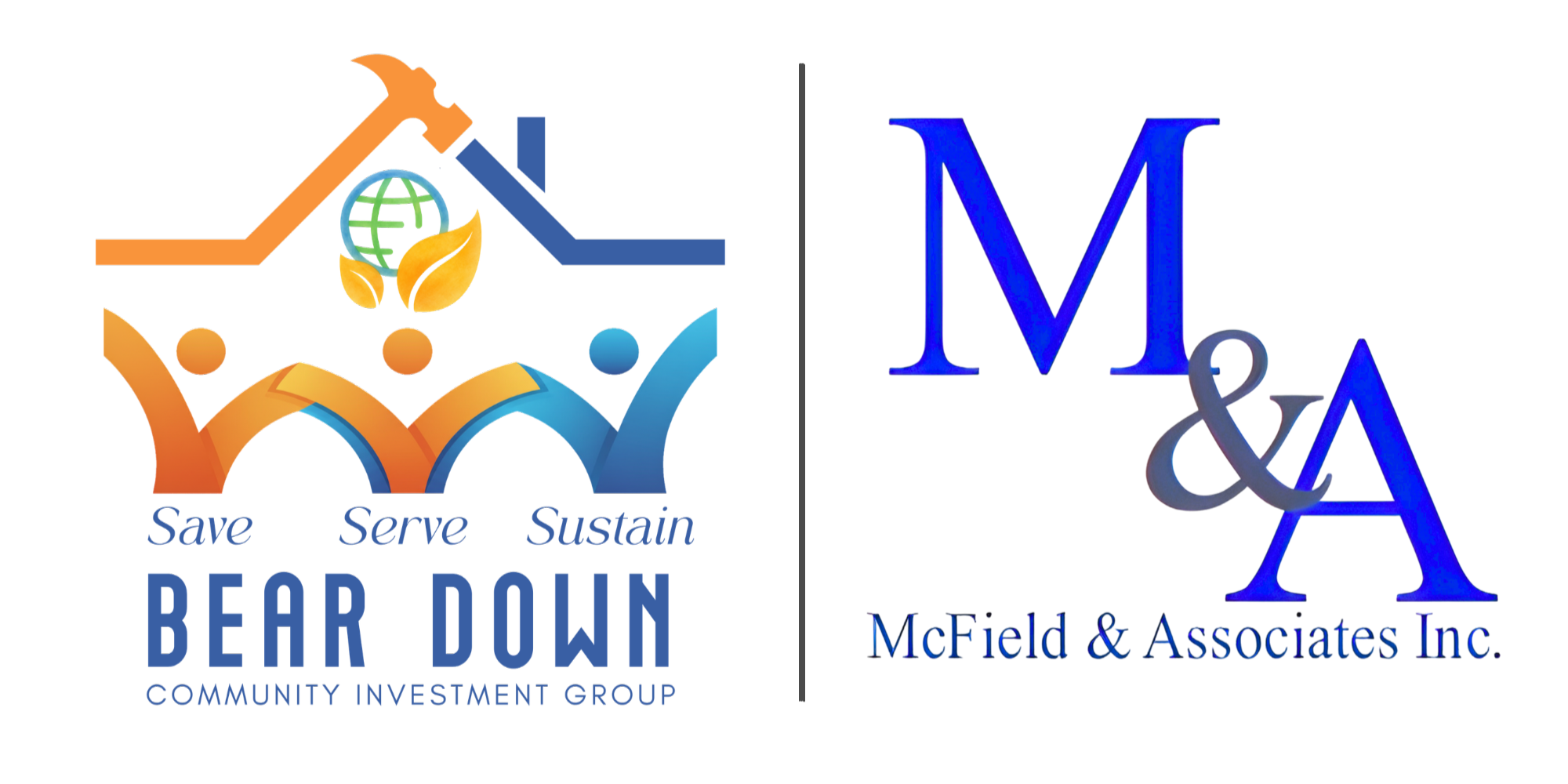 Bear Down Community Investment Group and McField & Associates, Inc. logo lockup