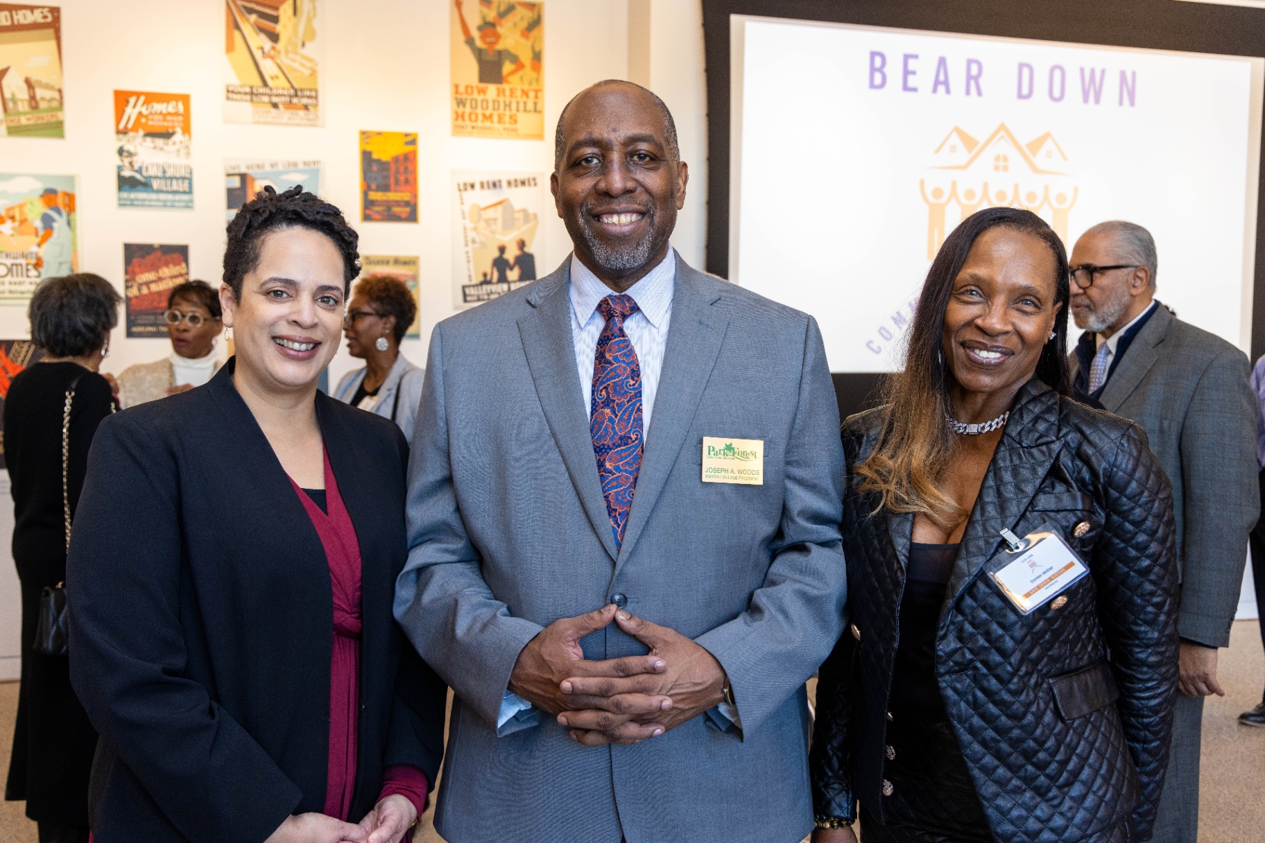 Three community partners at the BDCIG launch celebration
